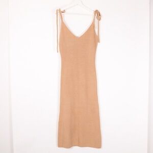 Cute & Comfy Tie-Shoulder Ribbed Midi Dress